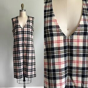 Vintage Pendleton 100% Wool Dress Size 16 Preppy Academia Grunge Mod Lined